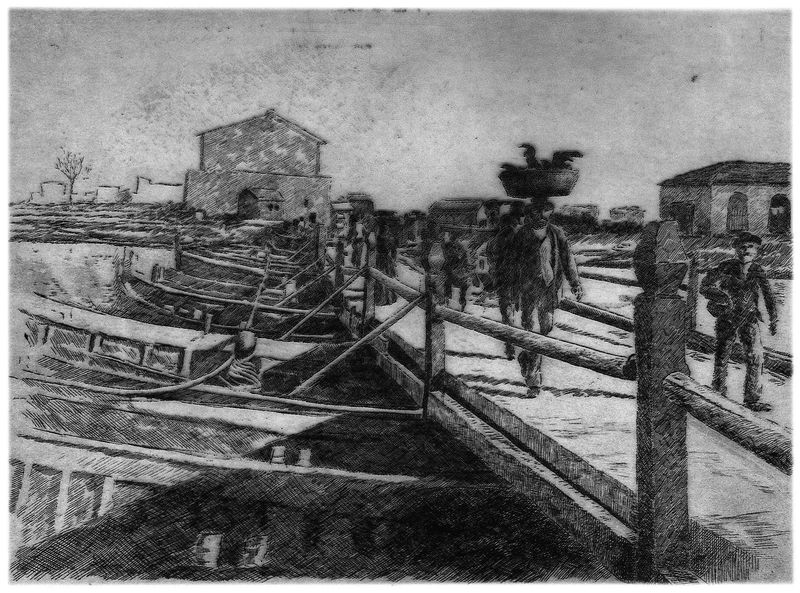 PESCARA - Il ponte di legno nel 1880 (1986)