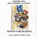 1985 -  Otello Martinelli-“La memoria inesausta di una creatività inquieta” 
                             Mauro Donini      “Gli intonaci di Bologna nuovo tea di Mimmo”